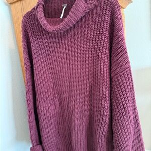 Free People Cowl Neck Sweater - Purple
